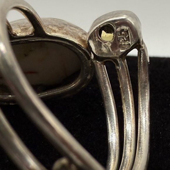 925 Peanut Wood Jasper and Citrine Silver ring - Picture 4 of 4